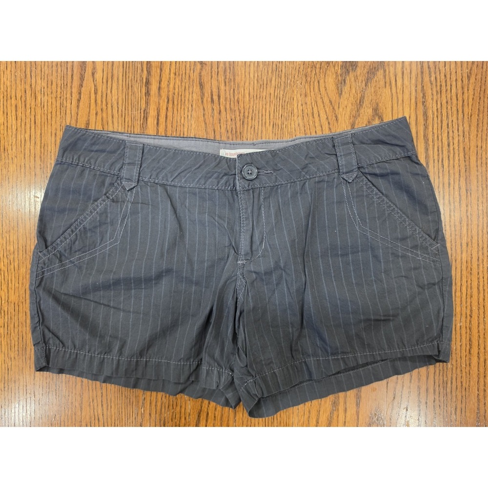 Y2K No Boundaries Pinstripe Shorts Womens Size 11 Black Cotton Chino Low Rise
